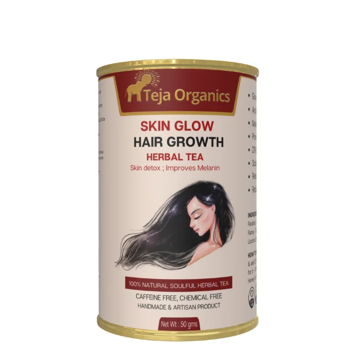 Teja Organics Skin Glow & Hair Growth Herbal Tea  Grab2Buy Teja Organics Grab2Buy