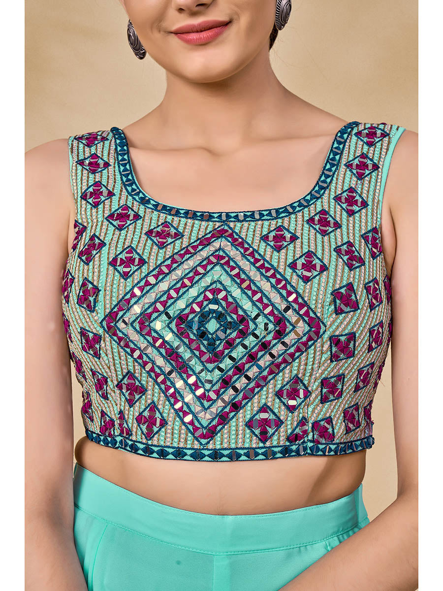 Myra Wine Jacket Style Sharara Suit 