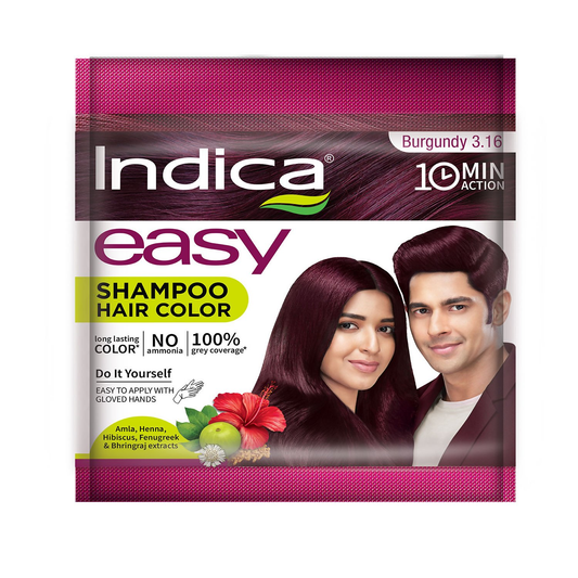 Indica Easy Hair Color Shampoo Burgundy 