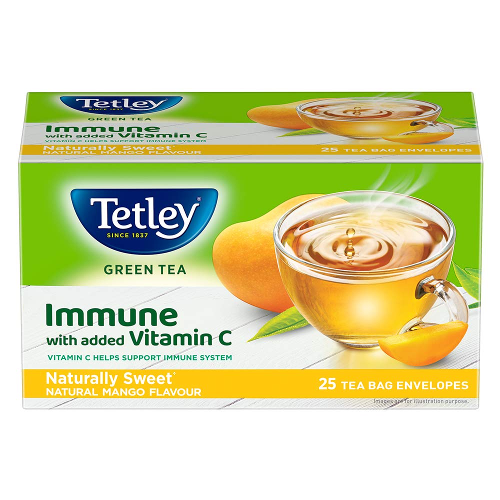 Tetley Green Tea Naturally Sweet Reviving Mango  Grab2Buy Tetley Grab2Buy