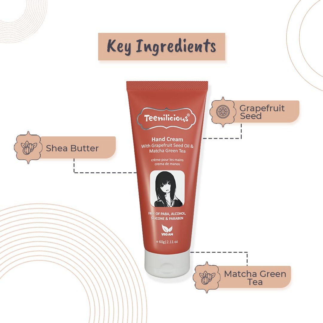 Teenilicious Hand Cream With Grapefruit Seed Oil & Matcha Green Tea 
