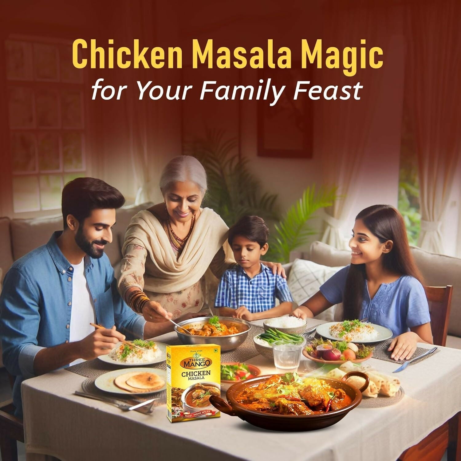 Three Mango Chicken Masala Powder  Grab2Buy Three Mango Grab2Buy