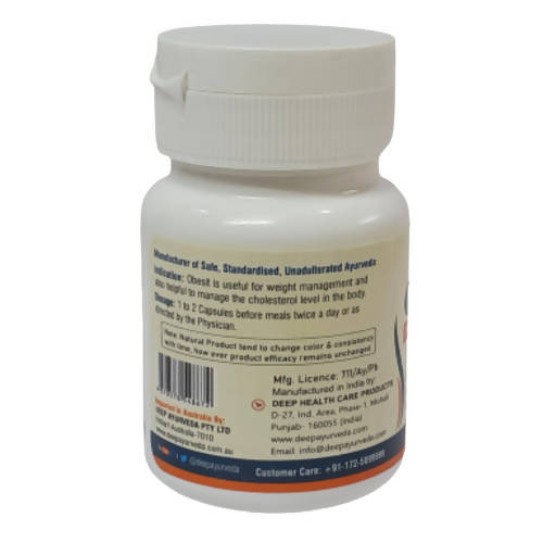 Deep Ayurveda Obesit 500mg Veg Capsules - Grab2buy