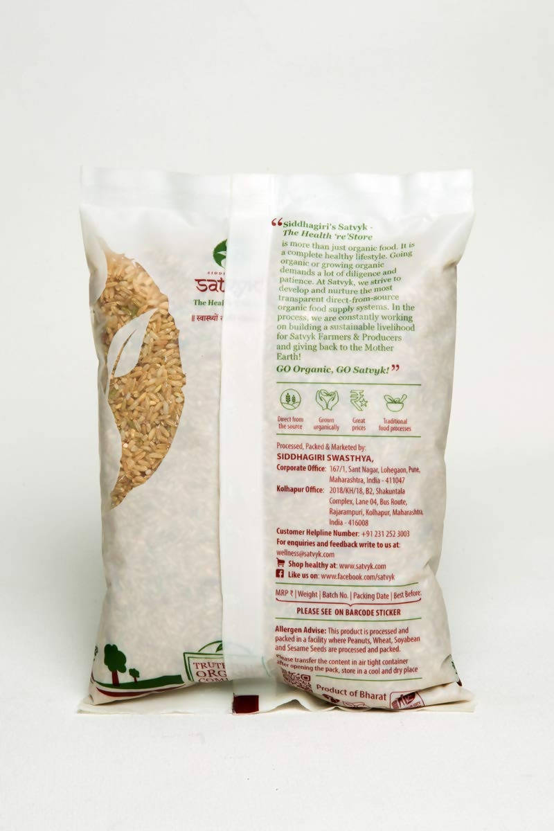 Siddhagiri's Satvyk Organic Unpolished Sona-Masuri Rice 