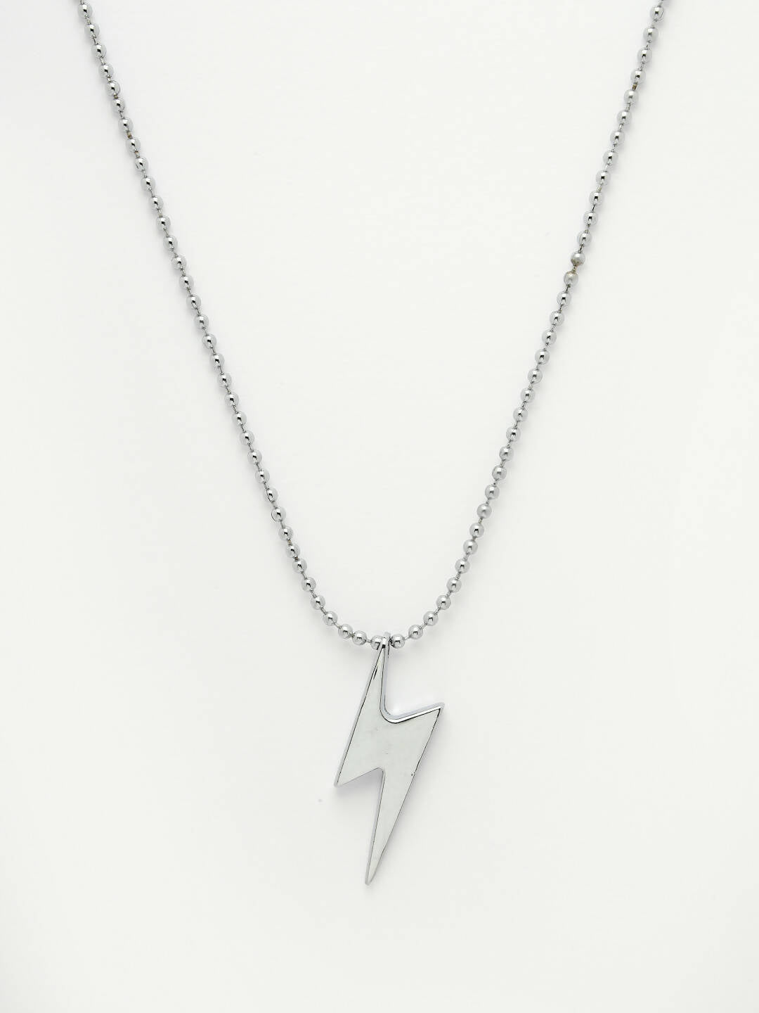 NVR Men Silver Plated Flash Pendent With Chain 