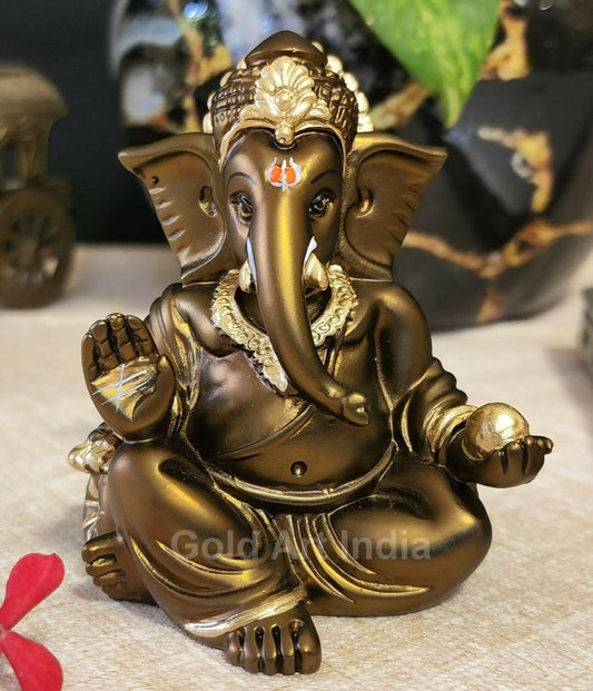 Gold Art India Gaddi Ganesh Idol For Car Dashboard - Grab2buy