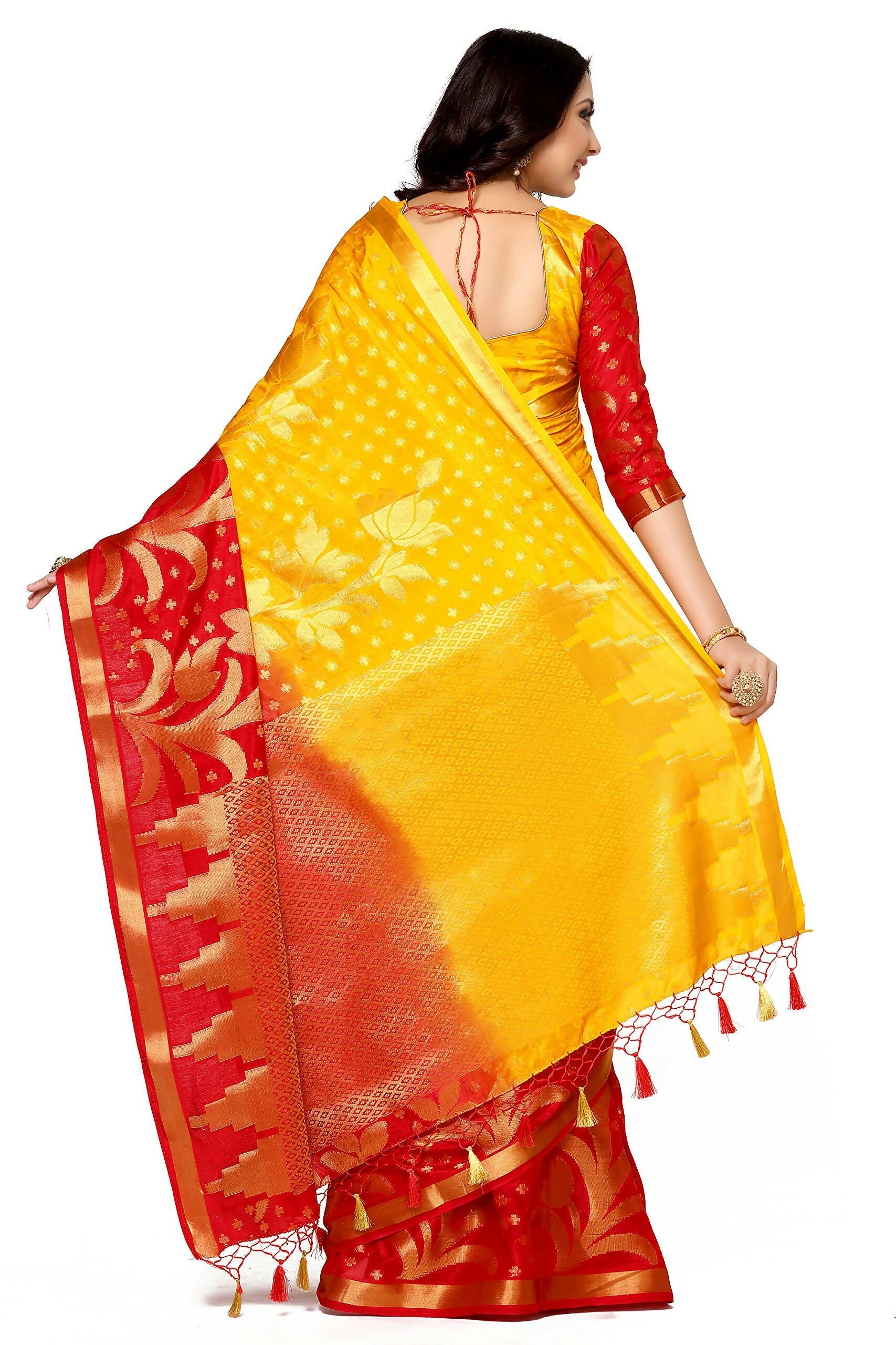 Mimosa Women's Multi Color Art Silk Kanjivaram Saree