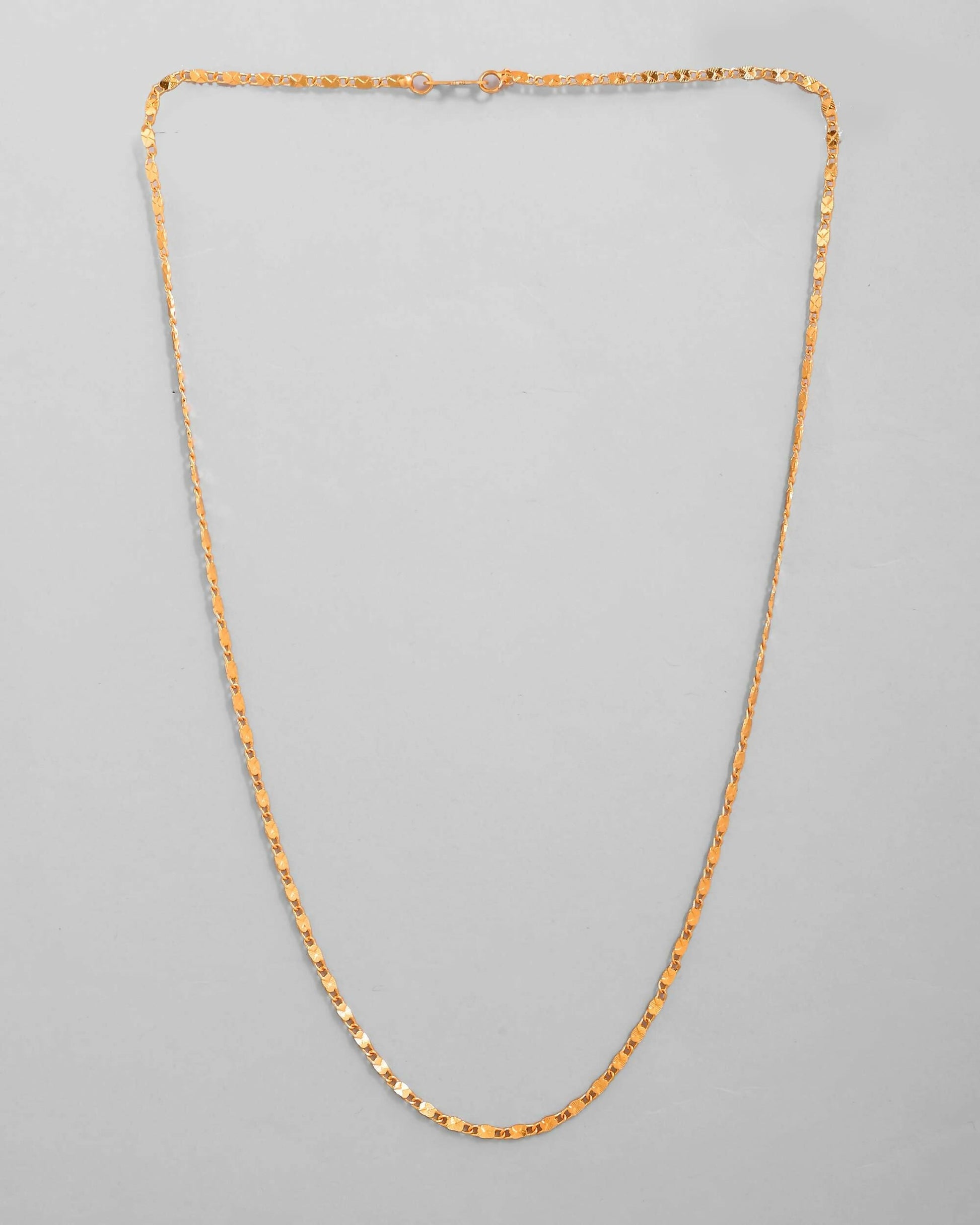 VOJ Gold-Polished Biscuit Shaped Chain For Women 