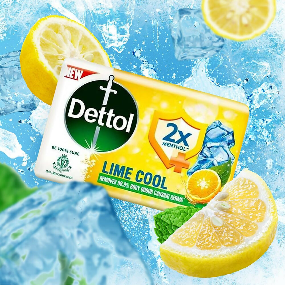 Dettol Lime Cool Bathing Soap Bar with 2x Menthol  Grab2Buy Dettol Grab2Buy