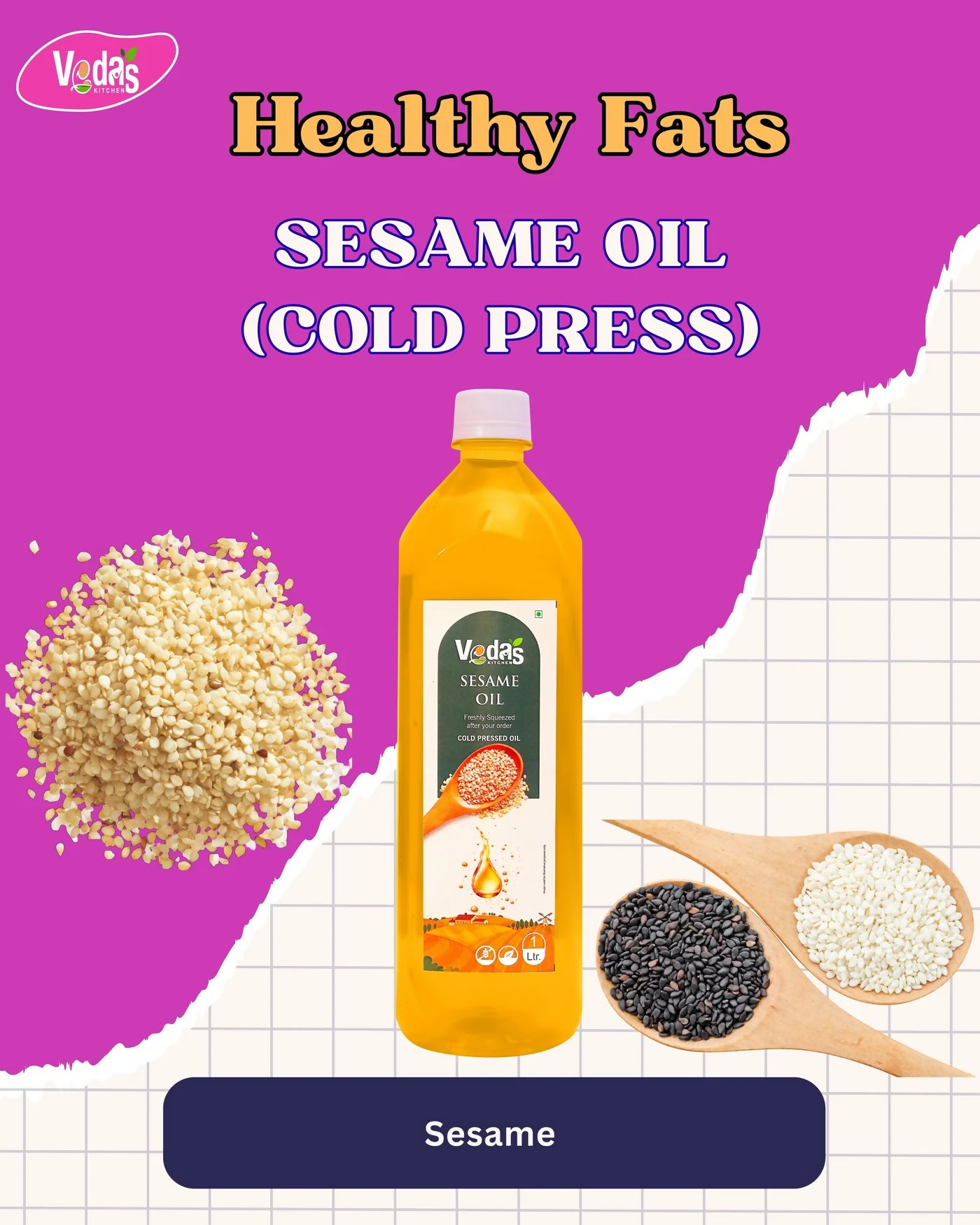 Vedas Kitchen Sesame Oil  Grab2Buy Vedas Kitchen Grab2Buy
