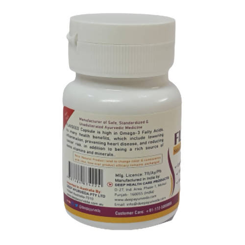 Deep Ayurveda Flax Seed 500mg Veg Capsules - Grab2buy