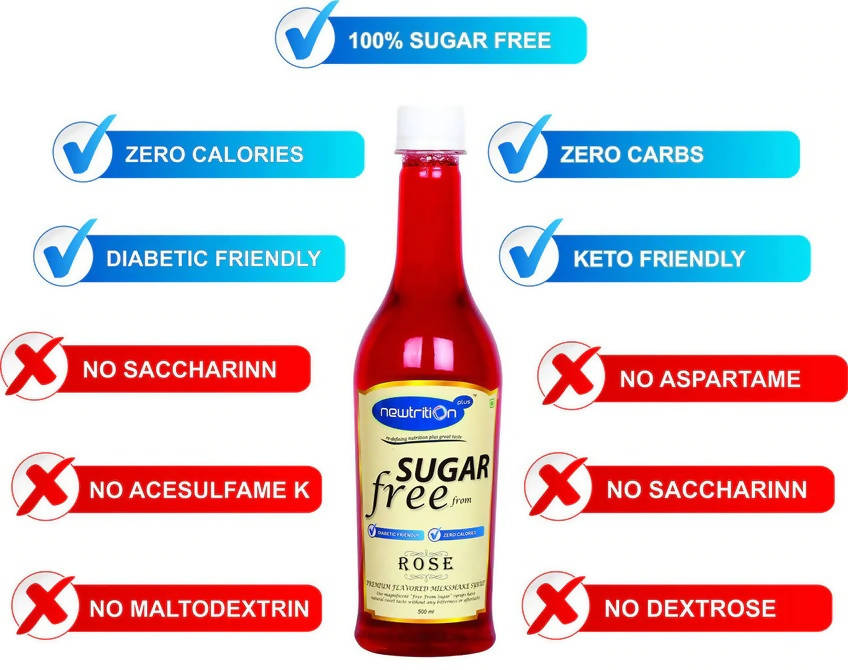 Newtrition Plus Sugar Free Rose Syrup