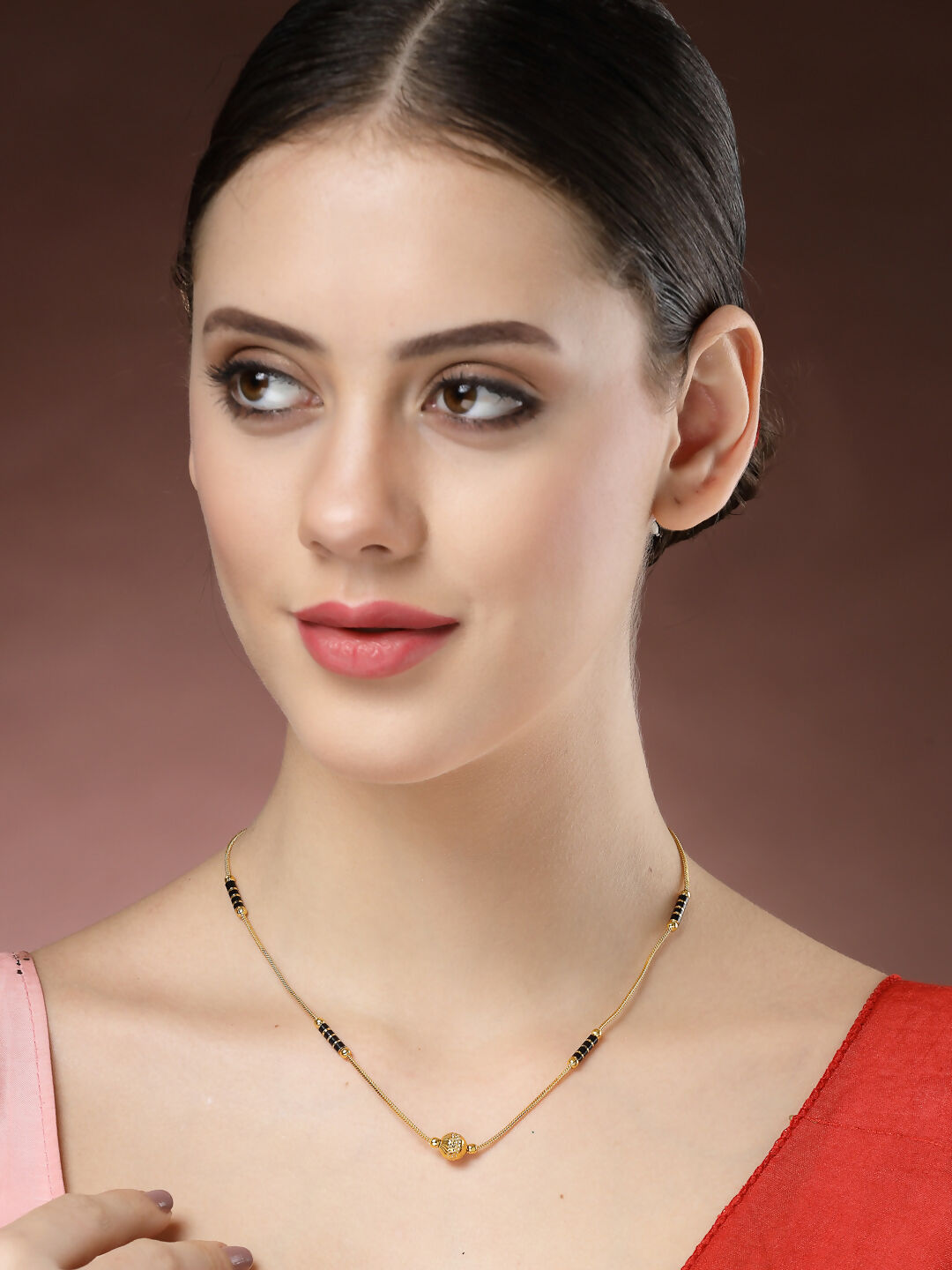 NVR Women's Gold-Polished Mangalsutra 