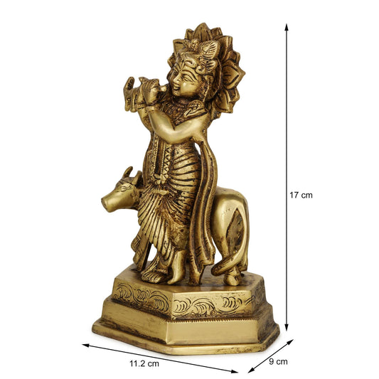 Devlok Lord Krishna with Cow Idol - Grab2buy