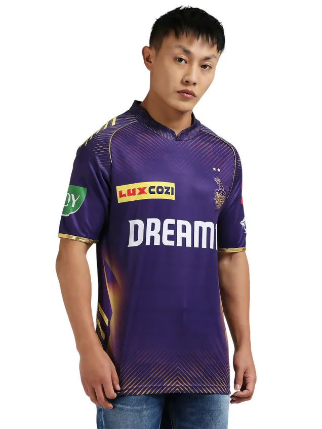 Kolkata Knight Riders Men Purple Printed Half Sleeves Jersey IPL, T20 