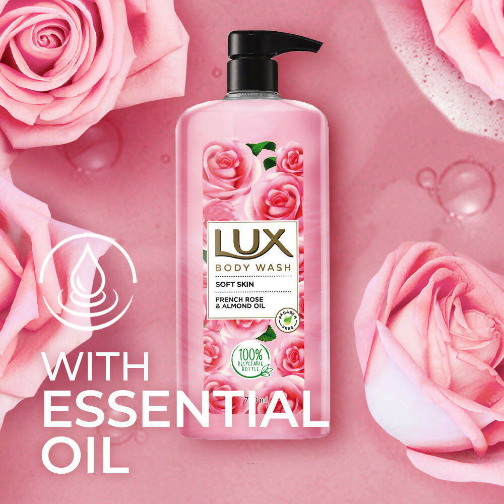 Lux Body Wash with French Rose Fragrance & Almond Oil 