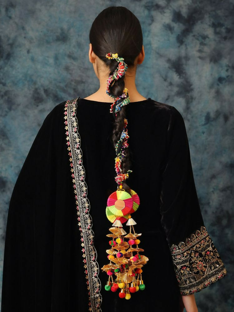 Ruby Raang Golden Work Parandi