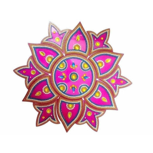 Kundan Rangoli Design Pink color For Floor Decoration / Wall Decoration / Pooja Decoration - Grab2buy