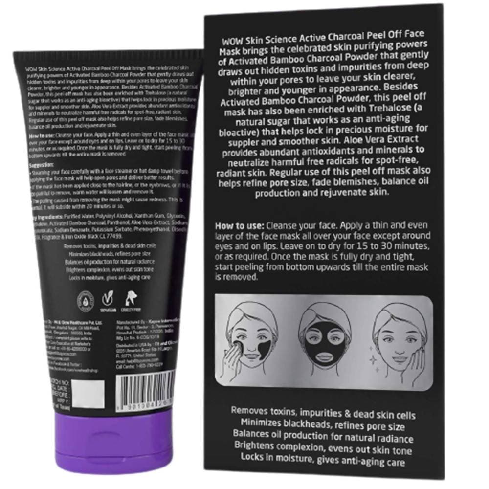 Wow Skin Science Activated Charcoal Peel Off Face Mask  Grab2Buy Wow Skin Science Grab2Buy