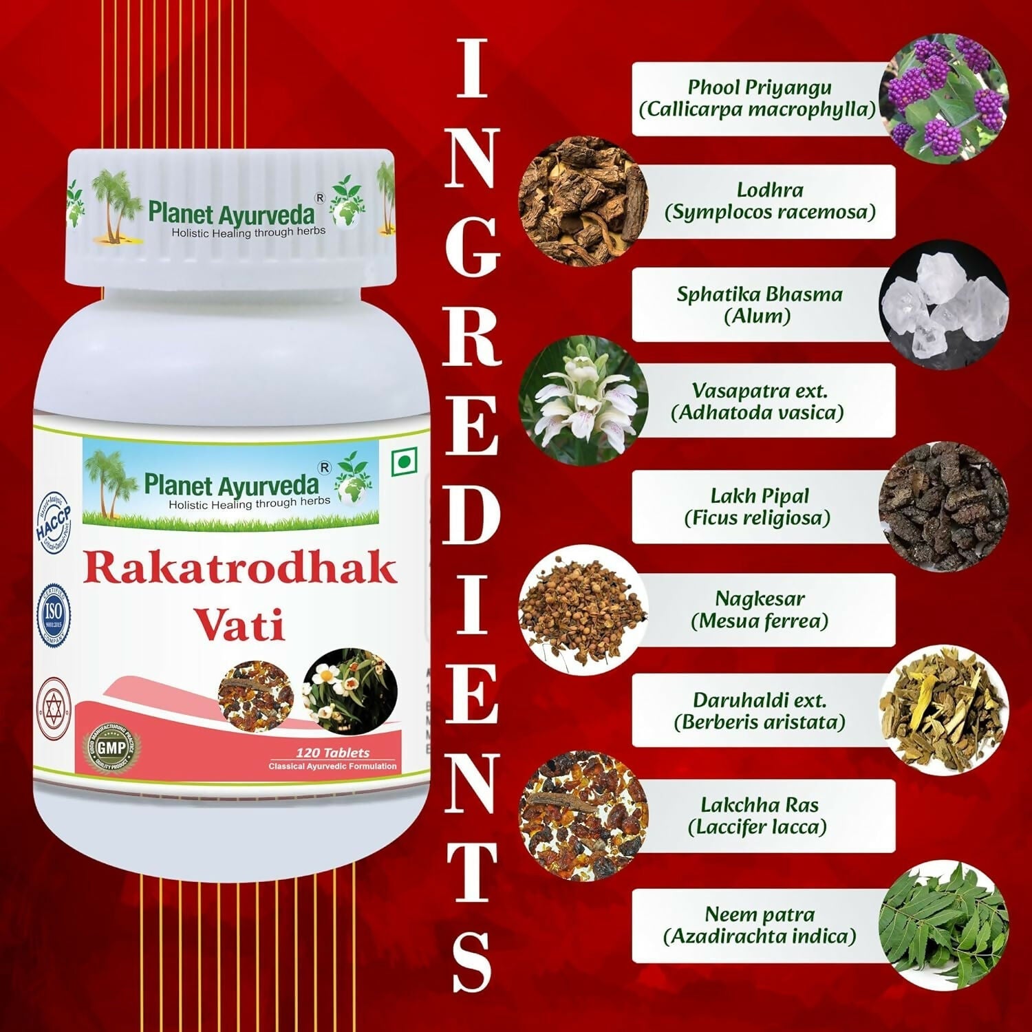 Planet Ayurveda Rakatrodhak Vati 