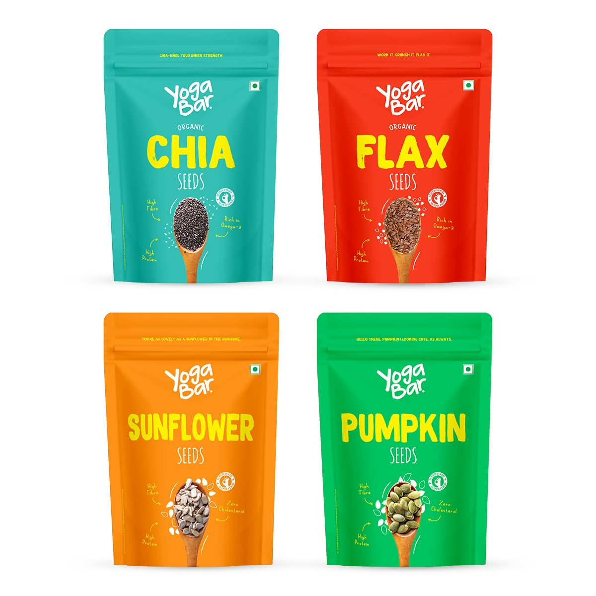Yoga Bar Seeds Combo – Chia, Flax, Sunflower & Pumpkin Seeds  Grab2Buy Yoga Bar Grab2Buy