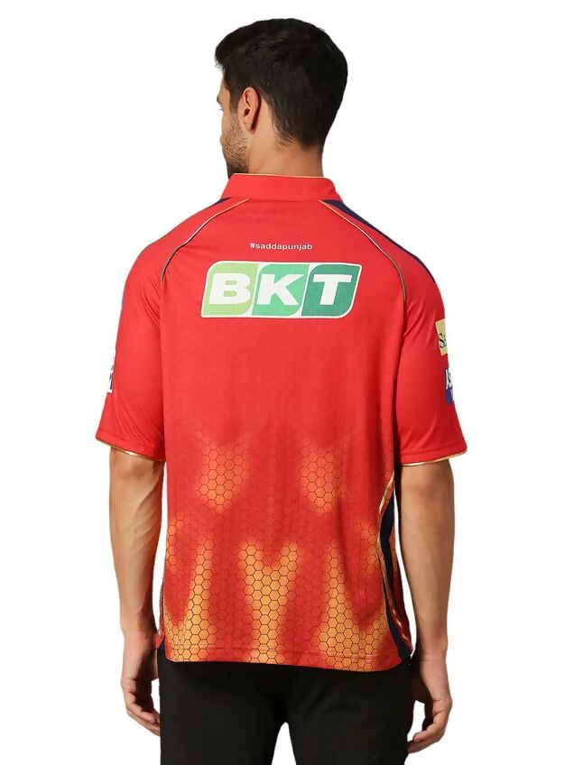 Punjab Kings Men Red Printed Half Sleeves Jersey IPL, T20 