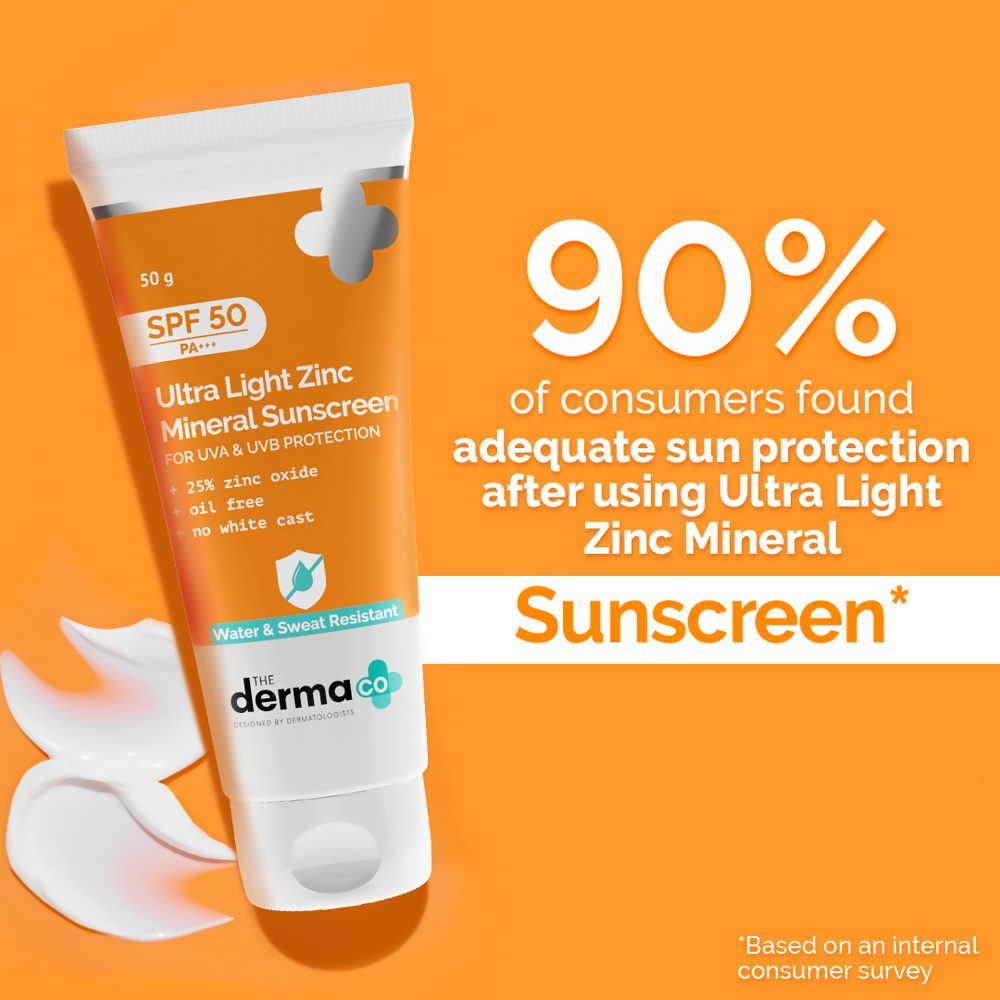 The Derma Co Ultra Light Zinc Mineral Sunscreen with SPF 50  Grab2Buy The Derma Co Grab2Buy
