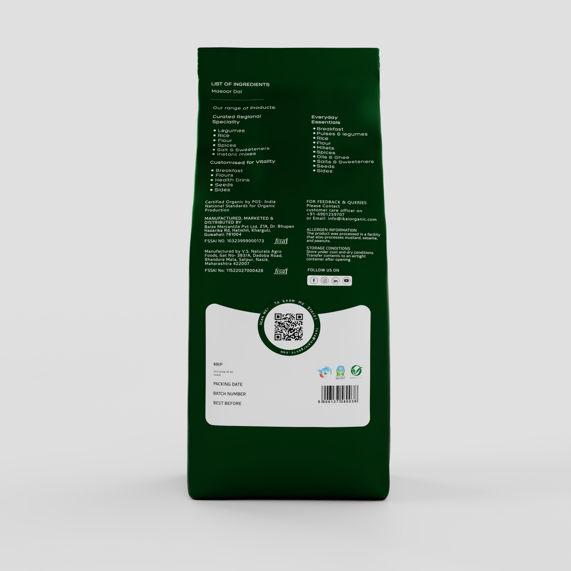 3 - Organic Split Masoor Dal - 500 gm