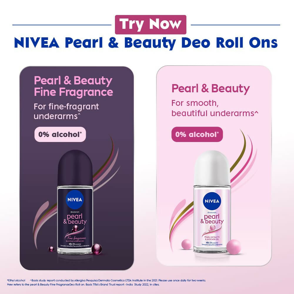 Nivea Deodorant Roll On Pearl & Beauty Radiance For Eventoned Smooth & Beautiful Underarms 
