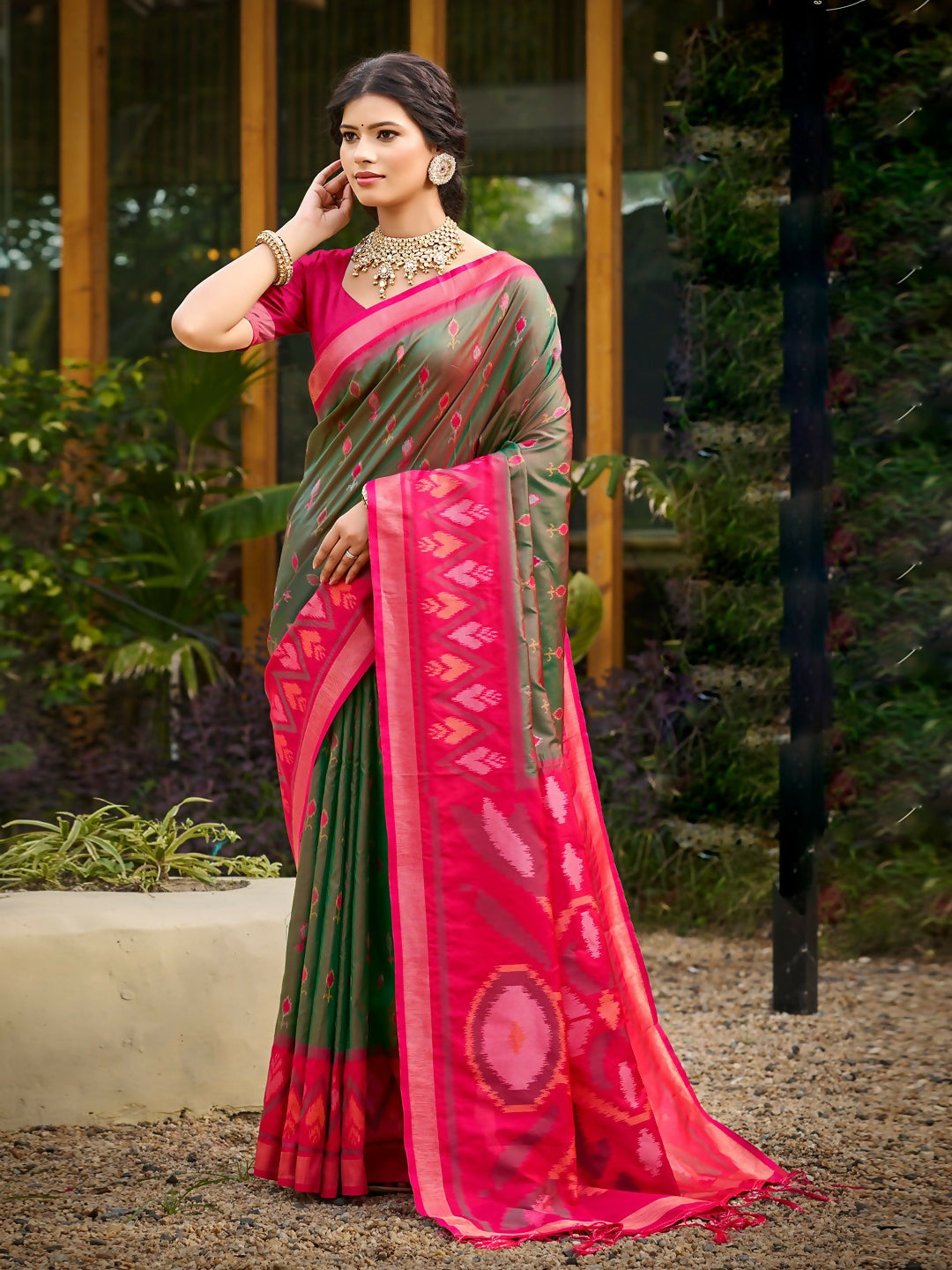 Shree Shyam Fashion Mehendi Soft Silk Saree