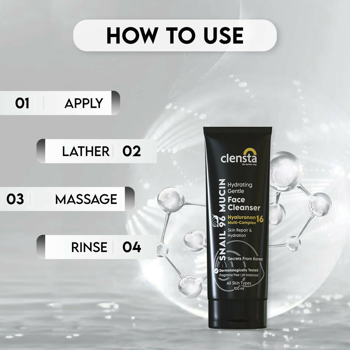 Clensta Snail 96 Mucin Skin Repair Gentle Face Cleanser 