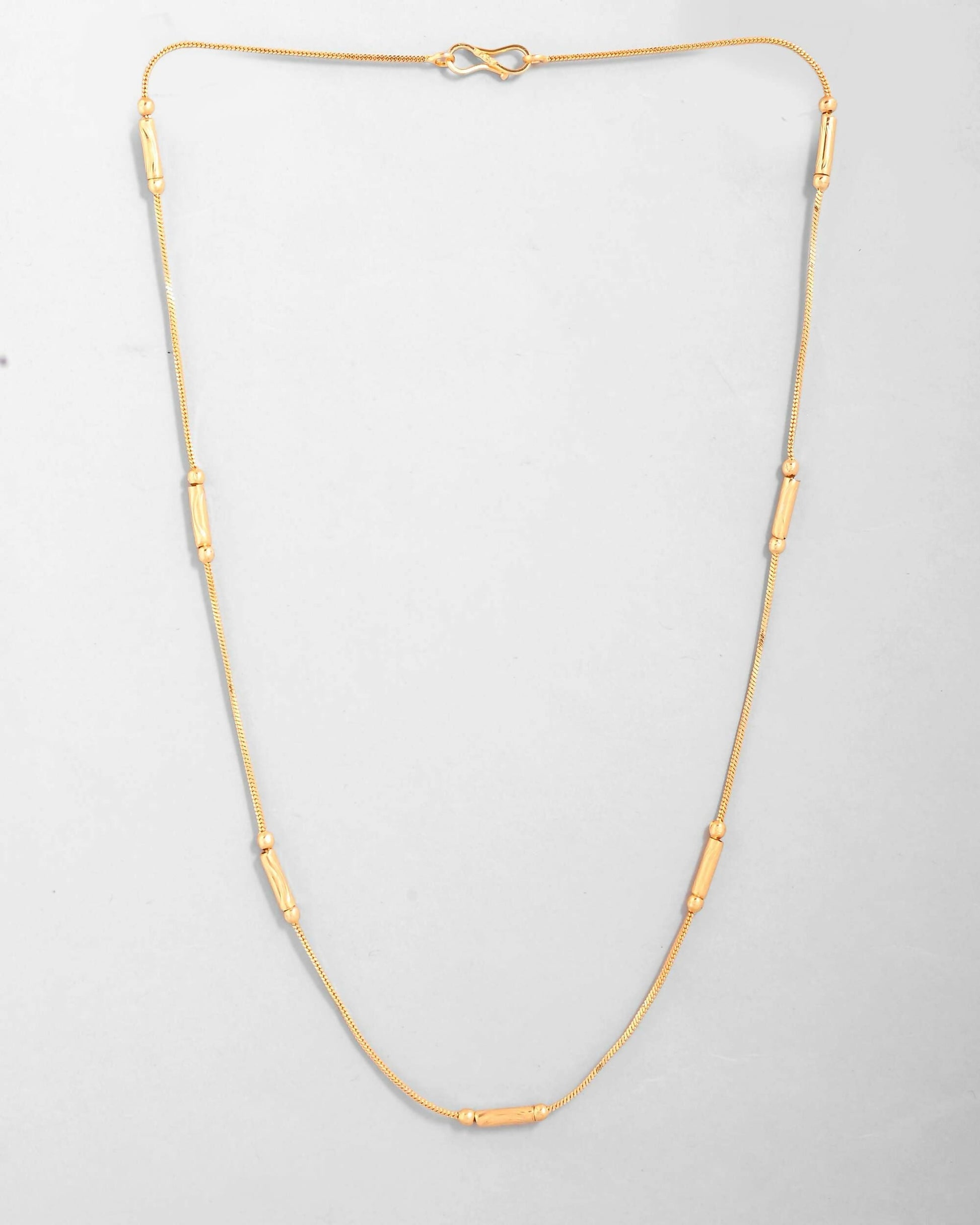 VOJ Gold-Polished Designer Chain With Gold Pipe 