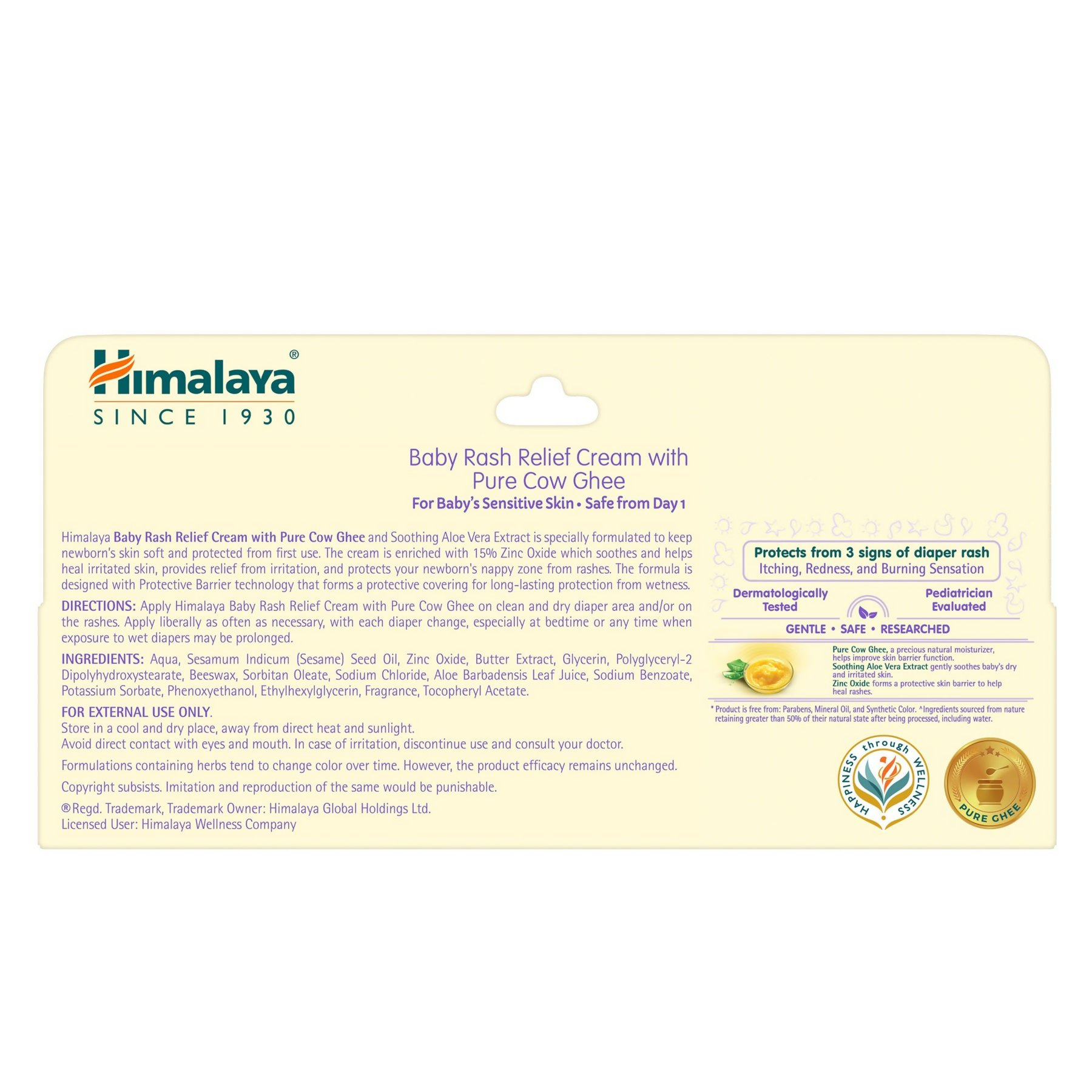 Himalaya Herbals Baby Rash Relief Cream with Pure Cow Ghee | Ayurvedic Healing Cream for Diaper Rash 