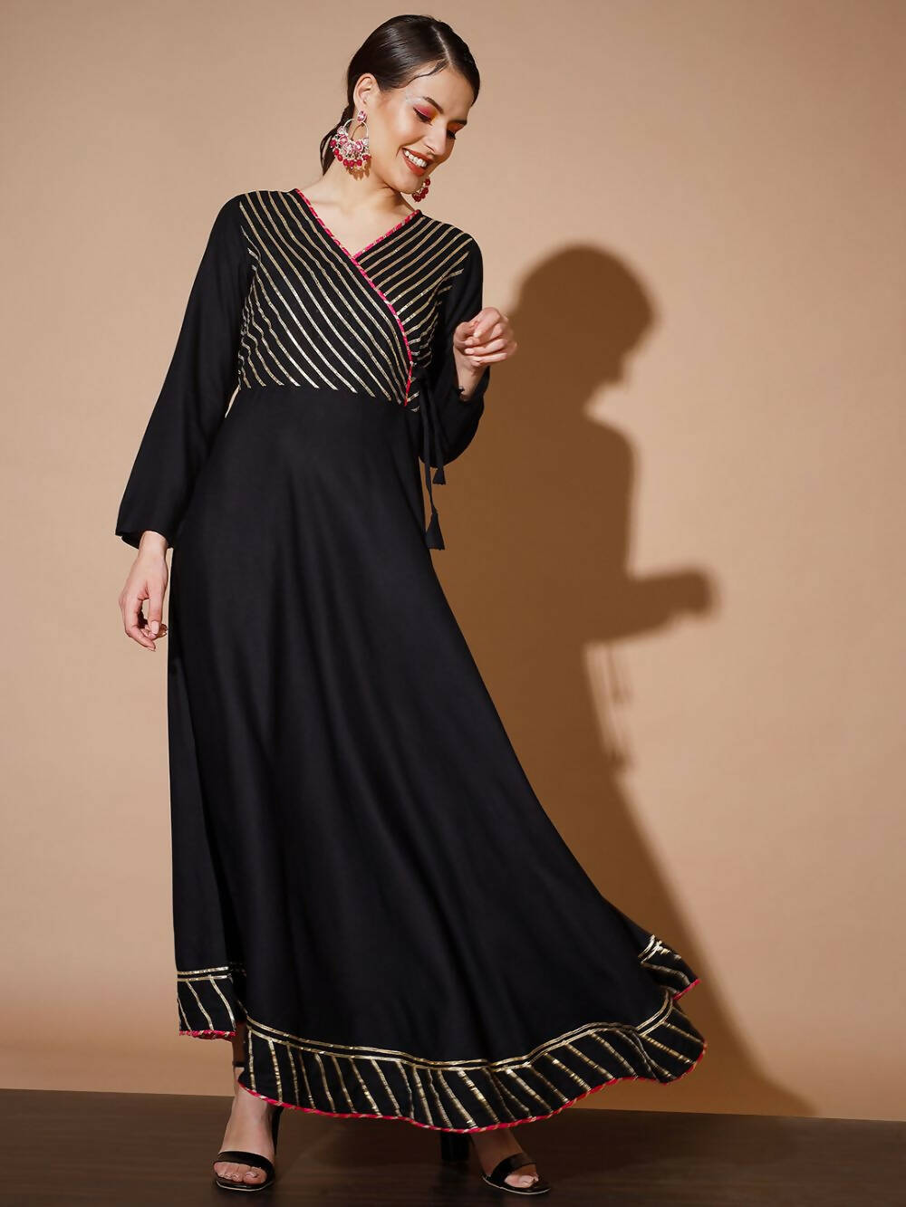Myshka Women Black Solid Kurtas