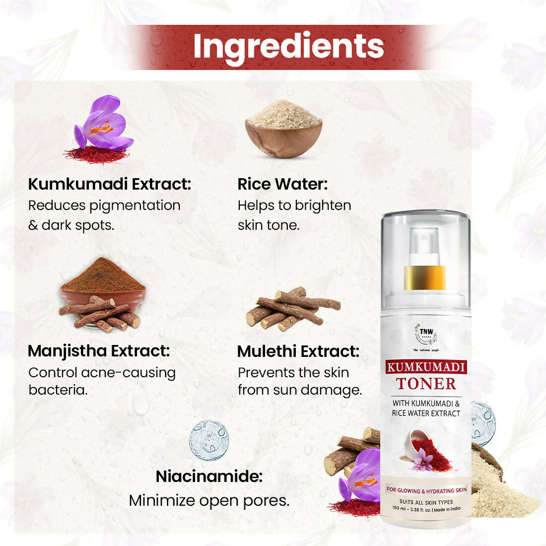 The Natural Wash Oil-Controlling Kumkumadi Toner 