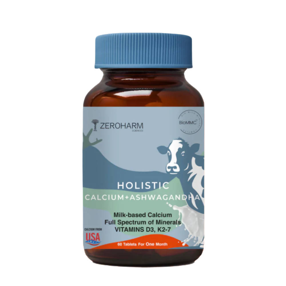 Zeroharm Holistic Calcium + Ashwagandha Tablets 