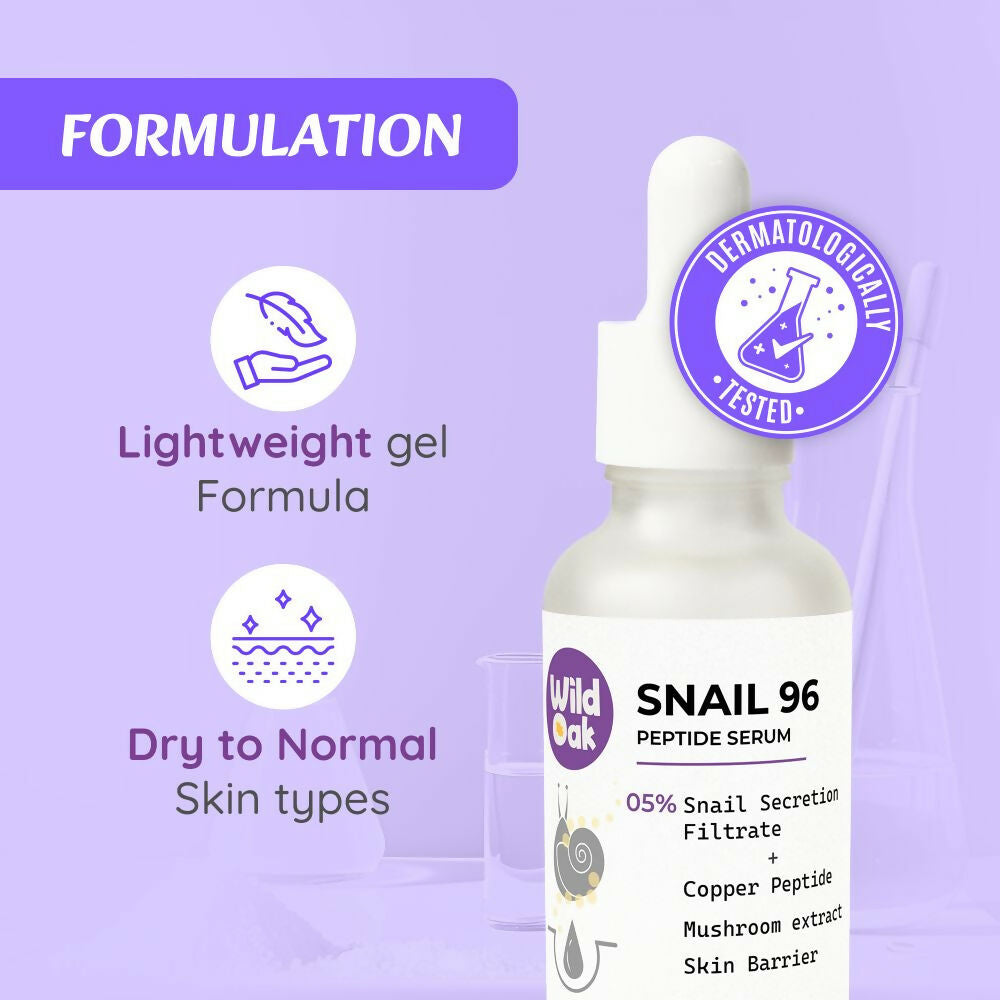Wild Oak Korean Snail 96 Peptide Serum Glass Skin, Skin Hydration Hyper Pigmentation Anti-Aging & Wrinkles  Grab2Buy Wild Oak Grab2Buy