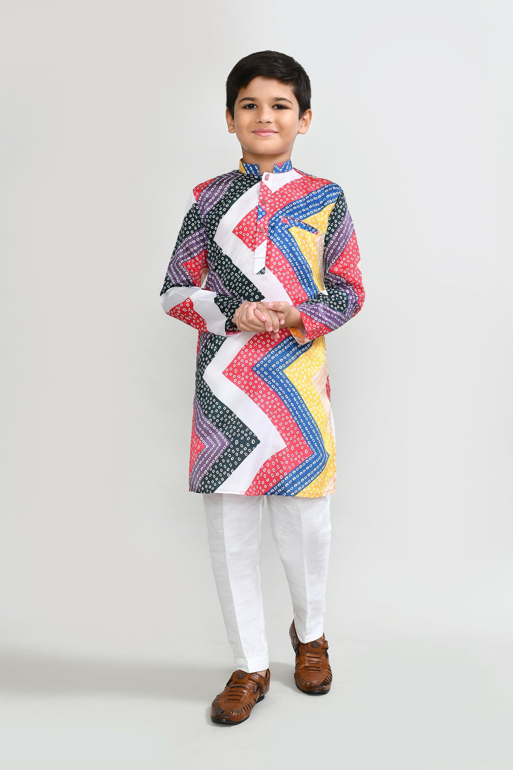 Joban Fashion Satin Silk Multicolor Kurta With Straight Fit Pant