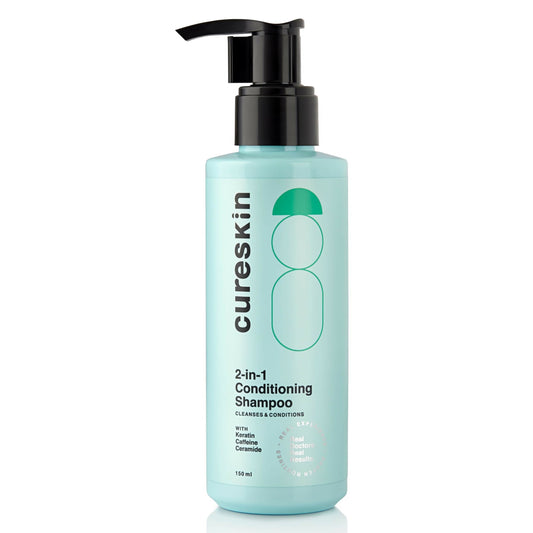 Cureskin 2 in 1 Shampoo with Conditioner with Keratin, Caffeine and Ceramide