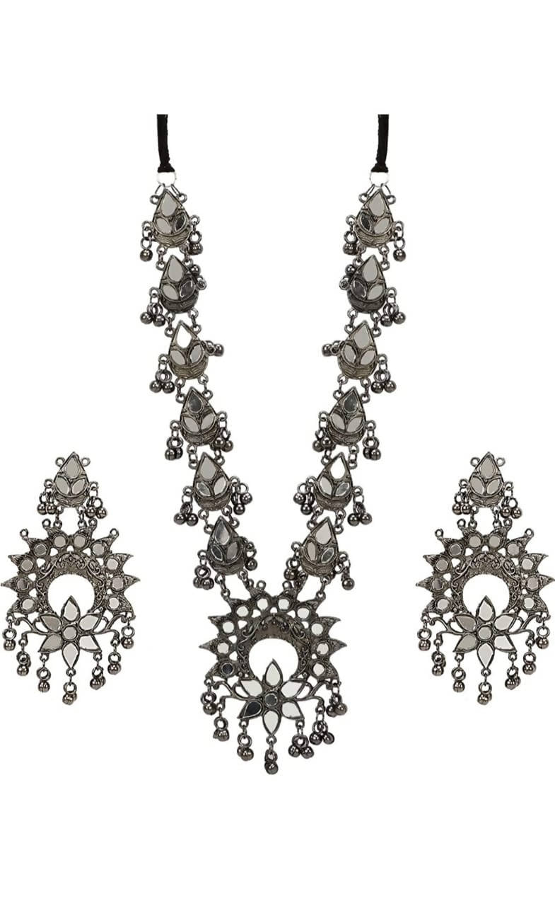 Mominos Fashion Traditional Mirror Design Necklace Set Mangalsutra - Grab2buy