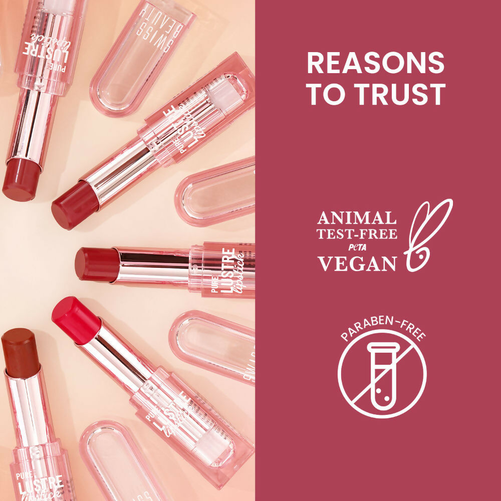 Swiss Beauty High Shine Finish Smooth Glide Pure Lustre Lipstick - 12 Mad Maroon 