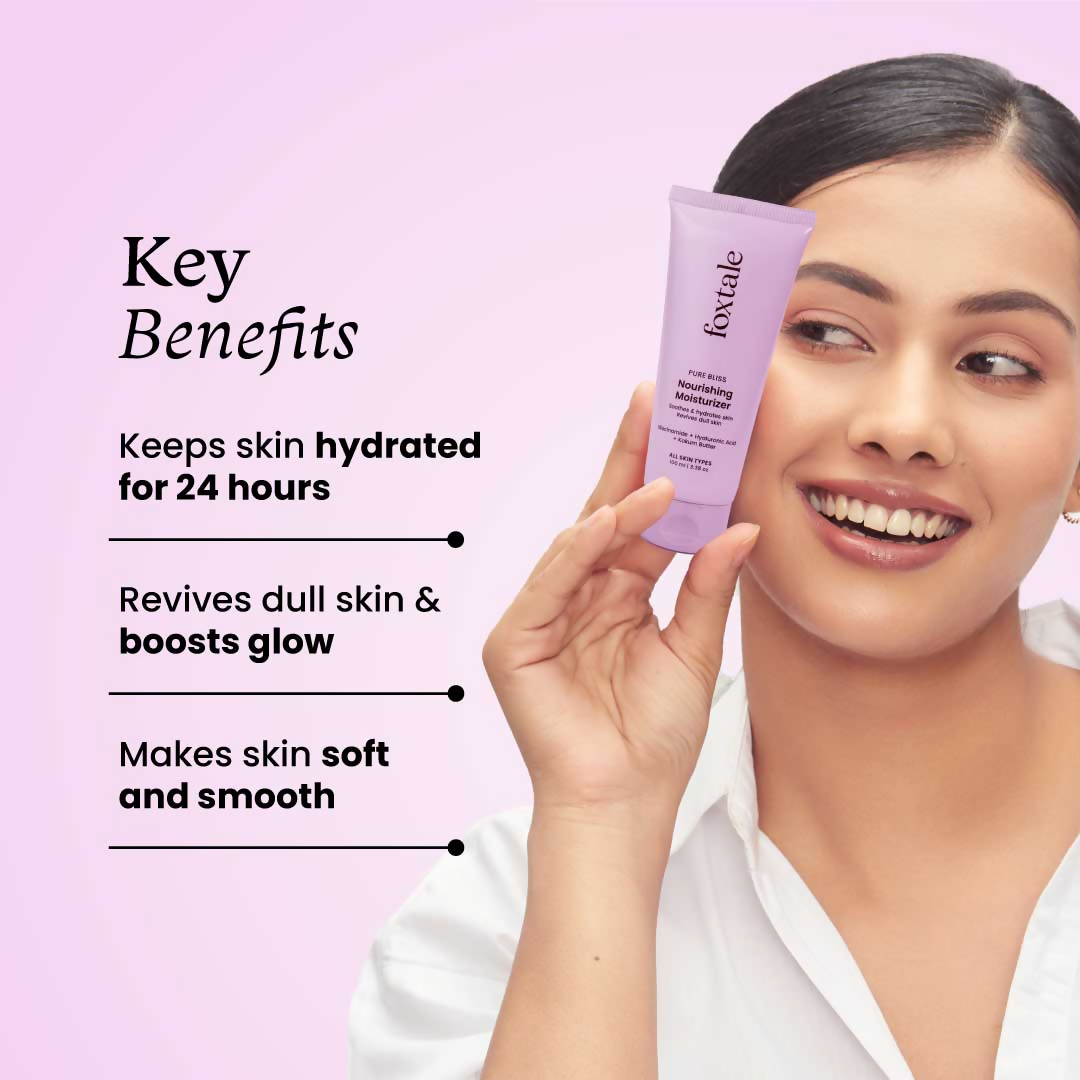 Foxtale Nourishing Face Moisturizer with Niacinamide for 24 Hr Hydration & Lightweight 