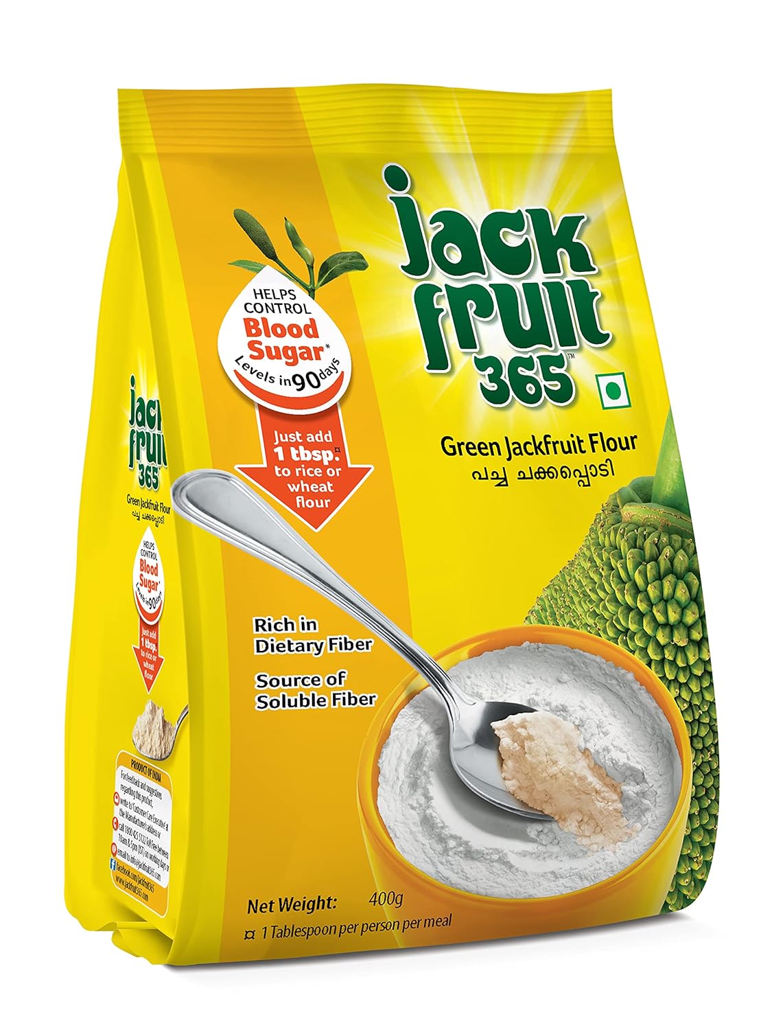 Jackfruit365 Green Jackfruit Flour | Helps To Manage Blood Sugar Levels | Rich Source of Soluble Fiber and Protein 