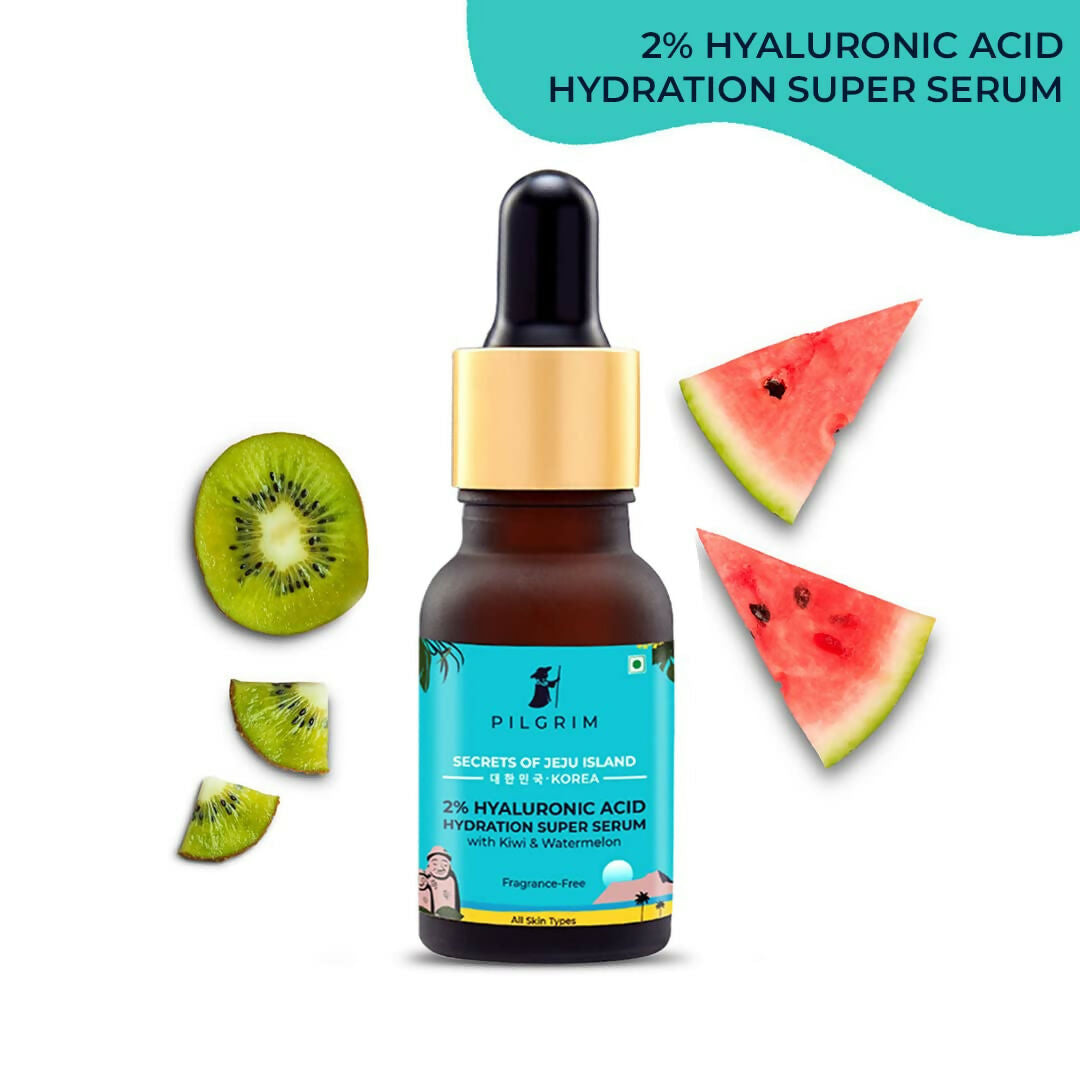 Pilgrim 2% Hyaluronic Acid Hydration Super Serum With Kiwi & Watermelon Extracts For Hydrated Skin - Korean Skin Care 
