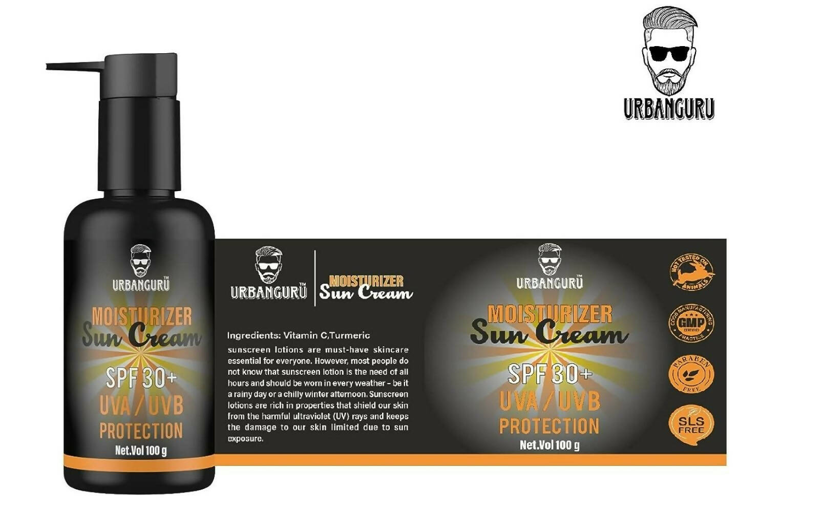 Urbanguru Men's Daily Glow Sunscreen & Moisaturizer SPF30+ UVA/UVB Sun Protection  Grab2Buy Urbanguru Grab2Buy