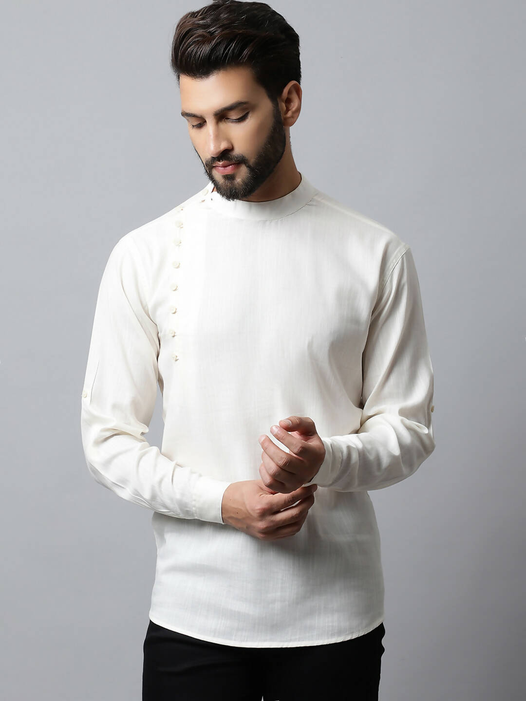 Even Apparels White Color Pure Cotton Men's Kurta With Side Placket (MMS135) 