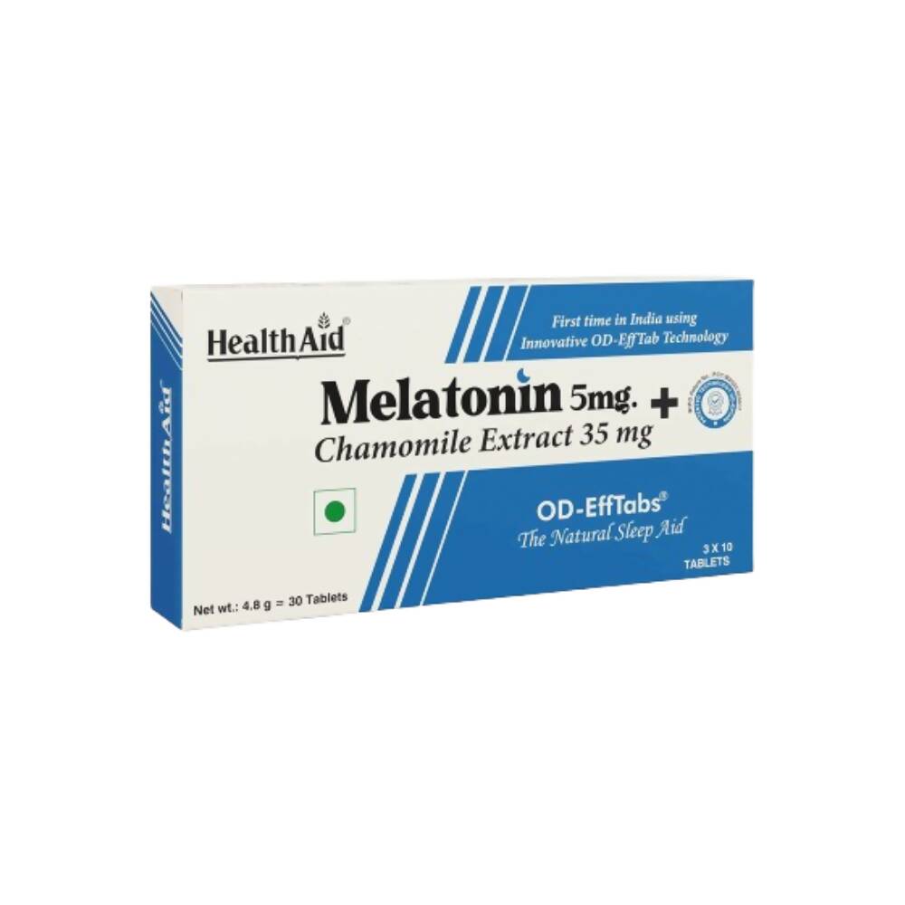 HealthAid Melatonin 5 mg + Chamomile Extract 35 mg OD Effervescent Tablets 