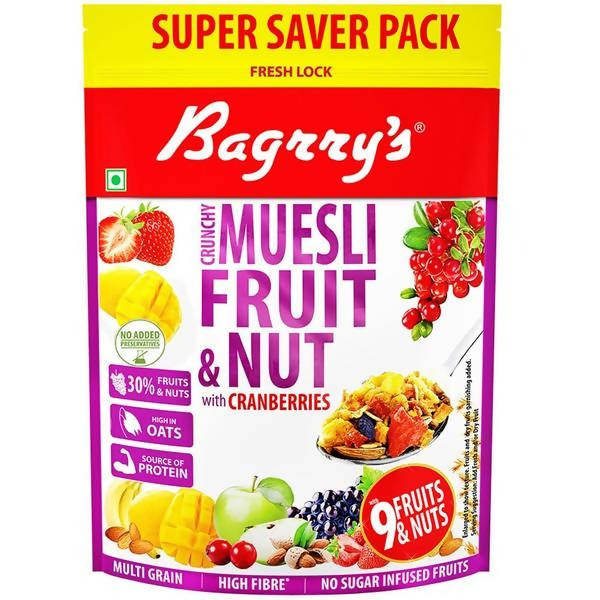 Bagrry's Crunchy Fruit & Nut Muesli with Cranberries 
