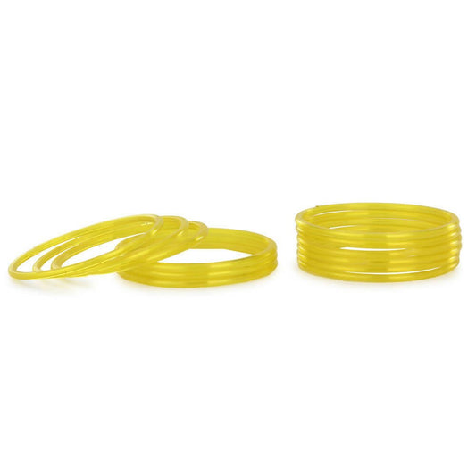 Afast Shining Yellow Glass Wedding, Party, Daily Use Bangle Set, Set Of 12 - Grab2buy
