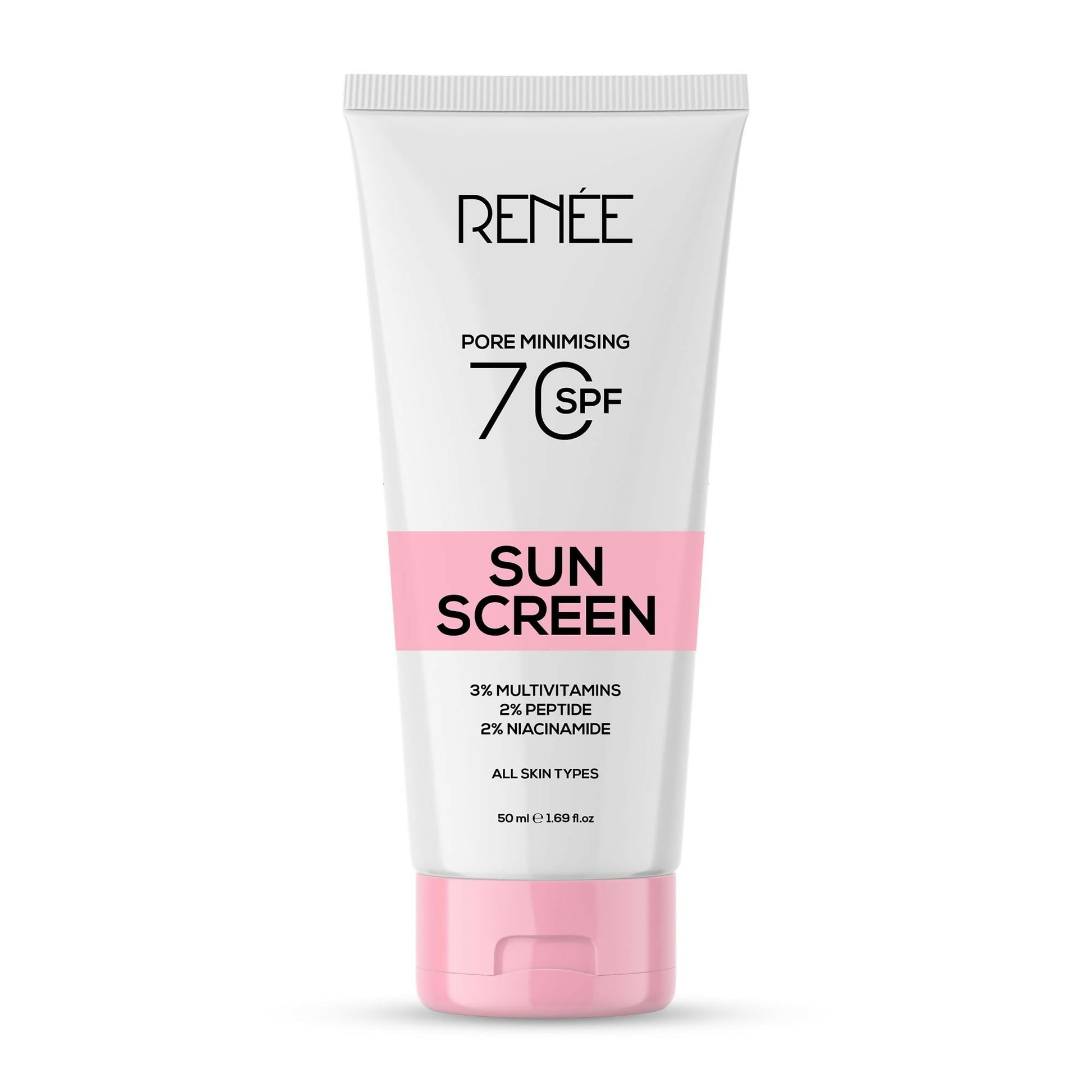 Renee Pore Minimizing Sunscreen SPF 70 With 2% Niacinamide, 2% Peptide & 3% Multivitamins 